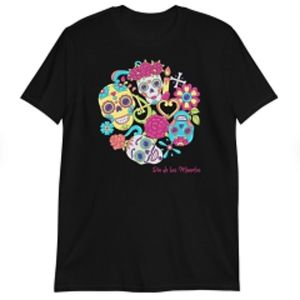 Day Of The Dead Skull Short-Sleeve Unisex T-Shirt Gift, Dia De Los Muertos Mexic